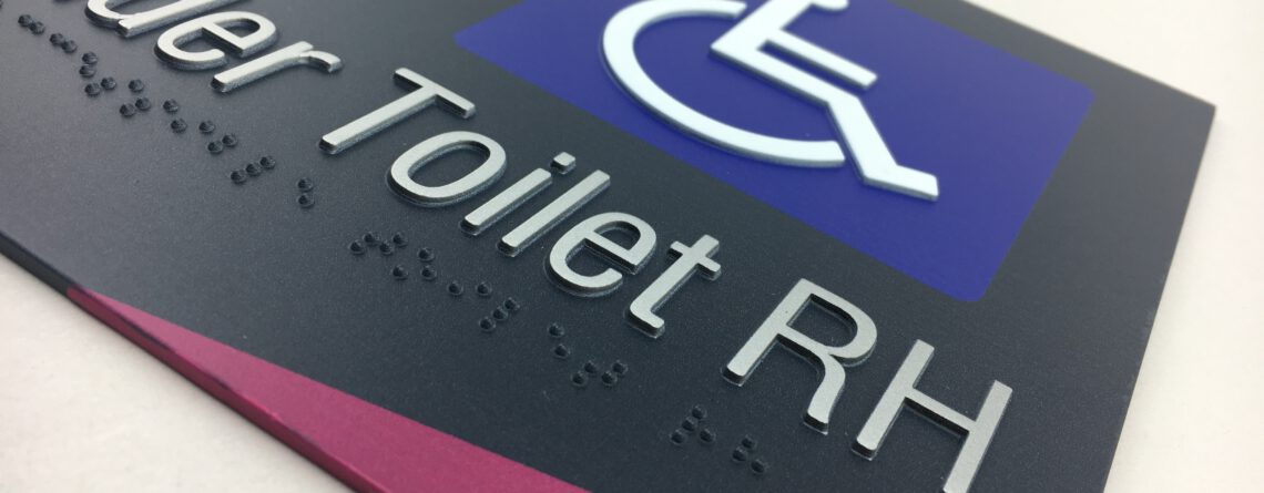 All Gender Accessible Toilet Braille Sign