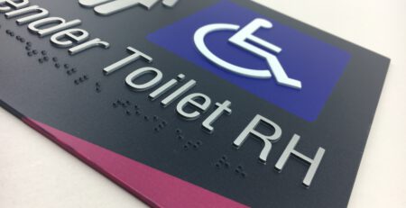 All Gender Accessible Toilet Braille Sign