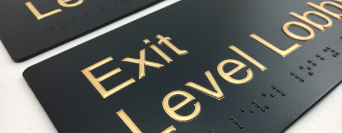 Brass Braille Signs - Exit Level