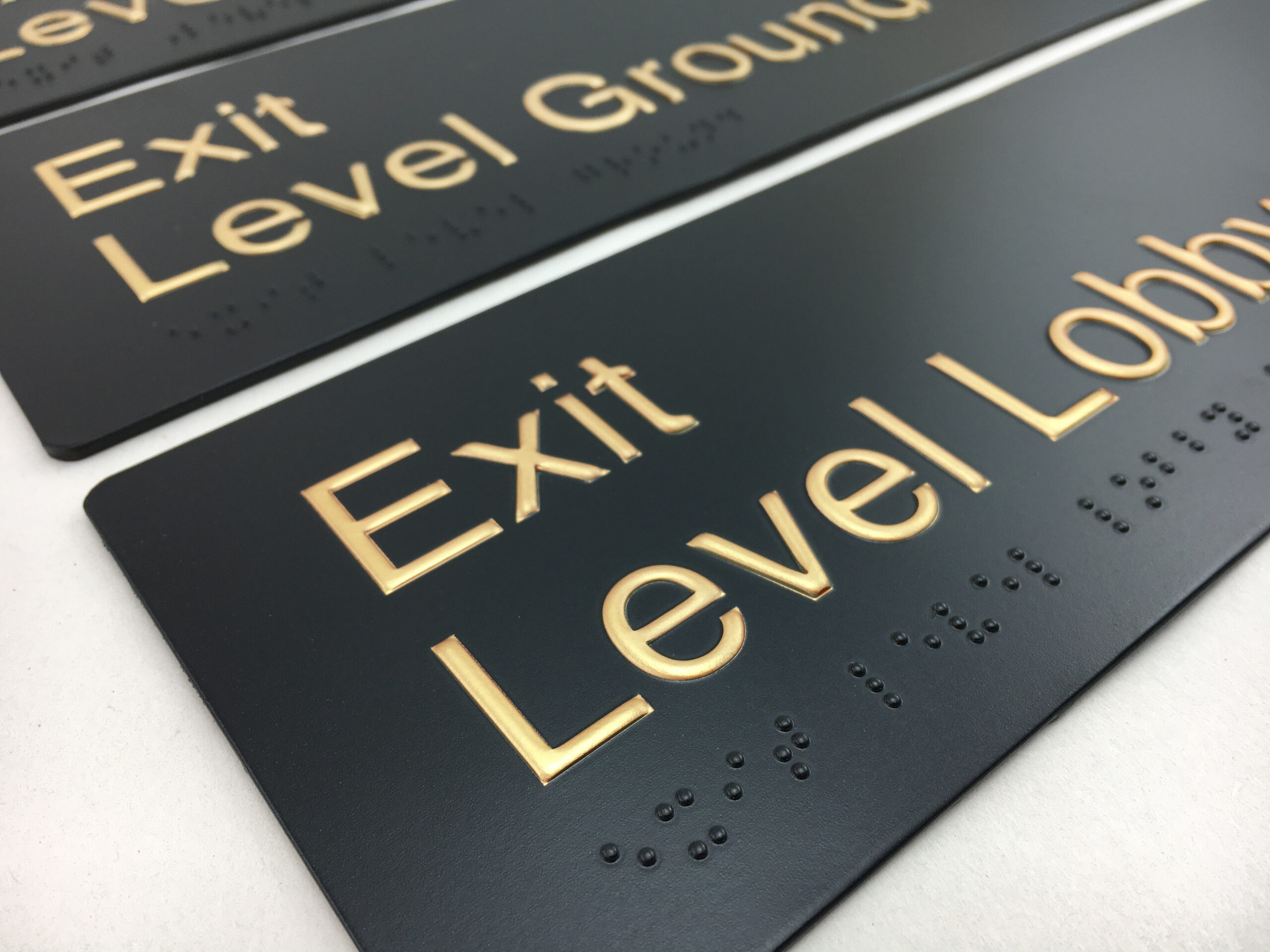 Brass Braille Signs - Exit Level