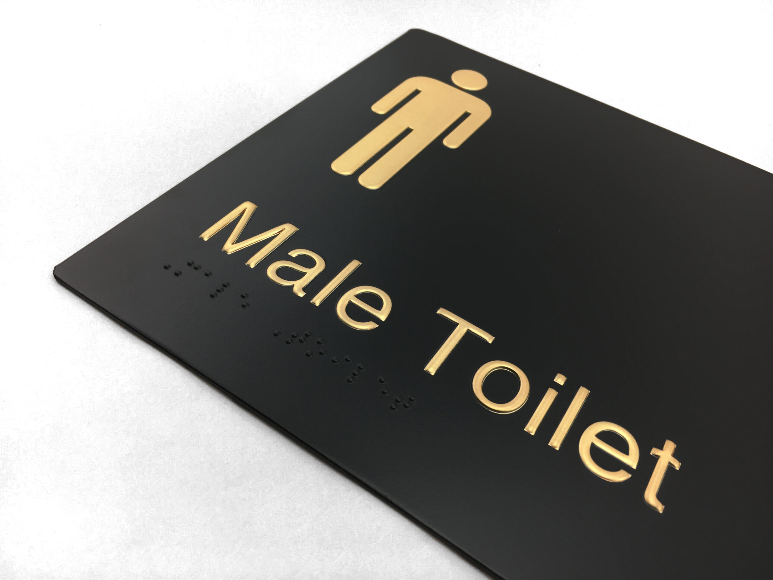 Brass Male Toilet Braille Sign