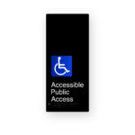 Accessible Public Access Black Aluminium Braille Sign