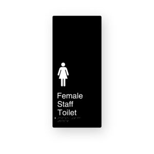 Female Staff Toilet Black Aluminium Braille Sign