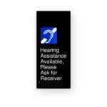Hearing Assistance Available Please Ask For Receiver Black Aluminium Braille Sign