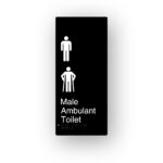 Male Ambulant Toilet V2 Black Aluminium Braille Sign