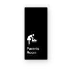 Parents Room Black Aluminium Braille Sign