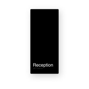 Reception Black Aluminium Braille Sign