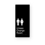 Unisex Change Room Black Aluminium Braille Sign