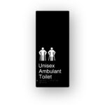 Unisex Ambulant Toilet Black Aluminium Braille Sign