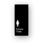 Female Toilet Black Aluminium Braille Sign