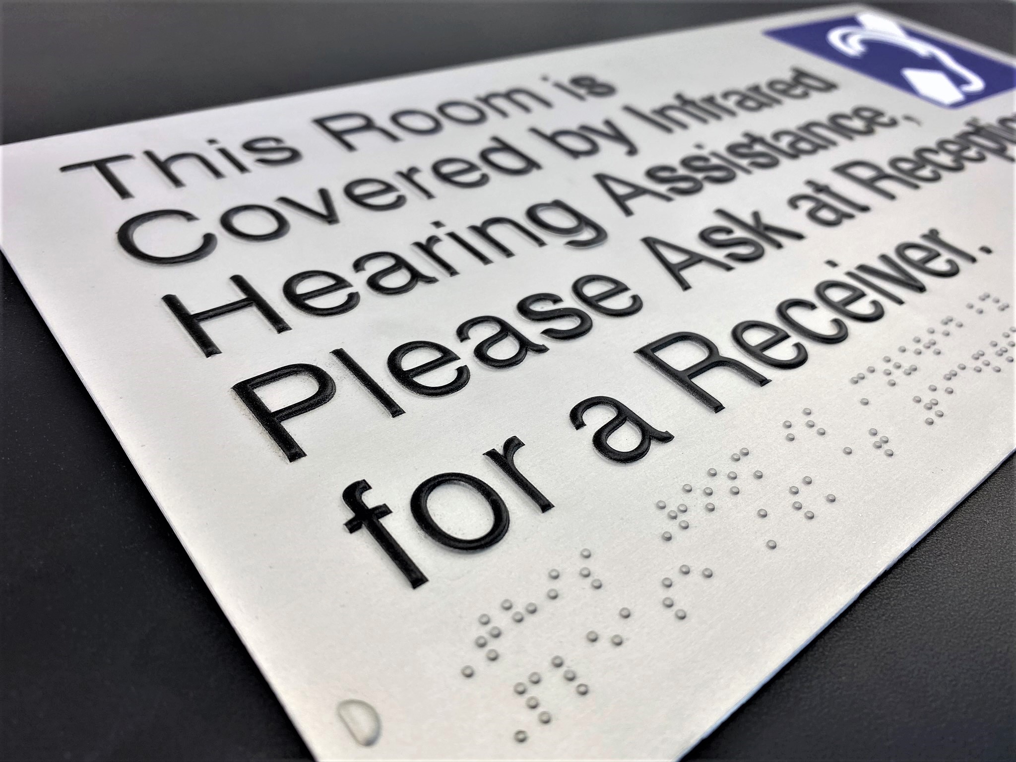 Anodised Aluminium BrailleFace Braille Sign
