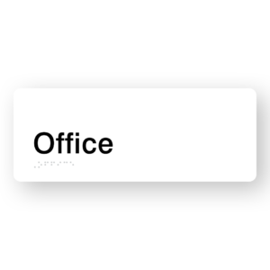 Office Braille Sign in White Acrylic - Image 1