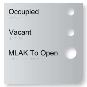 Automatic Door Signage - MLAK Braille Sign in Anodised Aluminium
