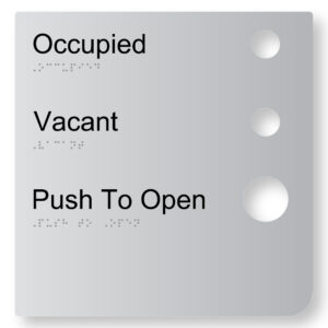 Automatic Door Signage - Push To Open Braille Sign in Anodised Aluminium