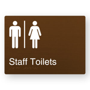 Airlock - Staff Toilets Braille Sign in a Bronze Finish