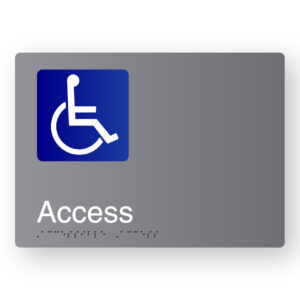 Accessible Access Braille Sign in Anodised Aluminium