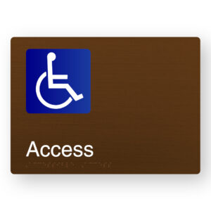 Accessible Access Braille Sign in a Bronze Finish