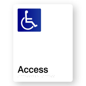 Accessible Access Braille Sign in White Portrait Acrylic