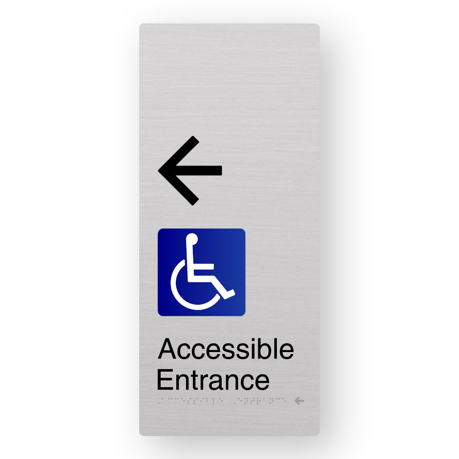 Accessible Entrance (Left Arrow) – (SKU-BFACE-XL-AELA) A