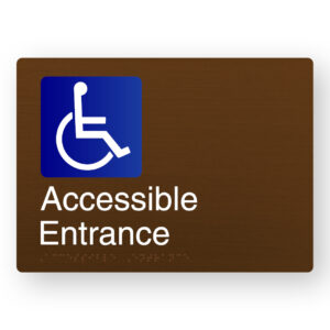 Accessible Entrance Braille Sign in a Bronze Finish