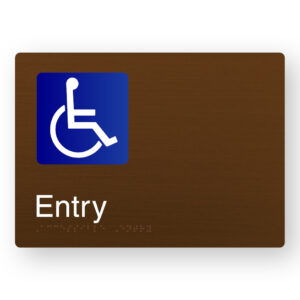 Accessible Entry Braille Sign in a Bronze Finish