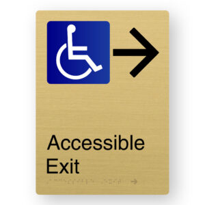 Braille Sign in Portrait Satin Brass Finish