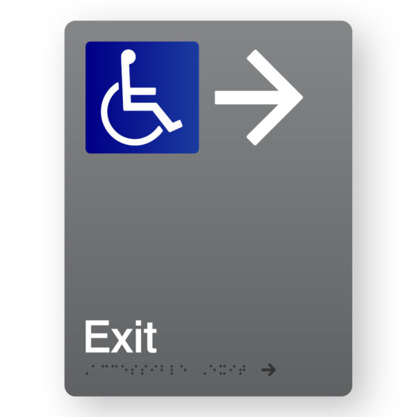 Accessible Exit - Right Arrow (SKU - BFP - AEXRA) Grey