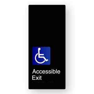 Accessible Exit Braille Sign in XL Black Aluminium