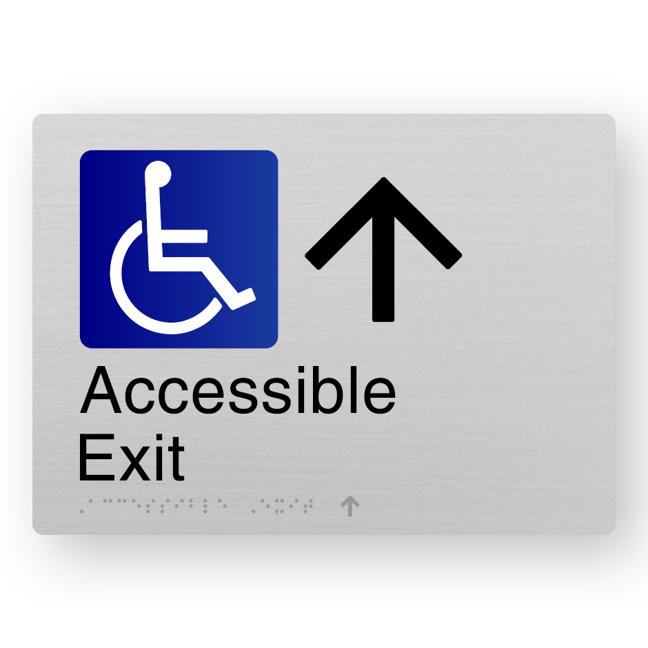 Accessible Exit – Up Arrow (SKU – AEXUA) Anodised