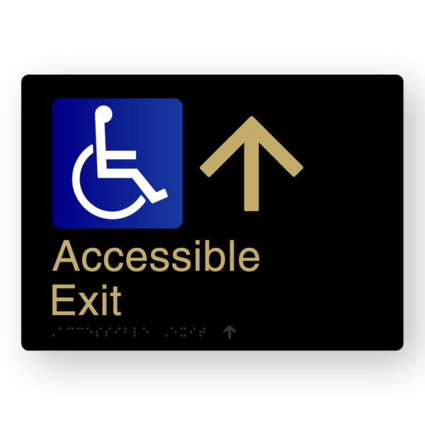 Accessible Exit - Up Arrow (SKU - AEXUA) BlackBrass
