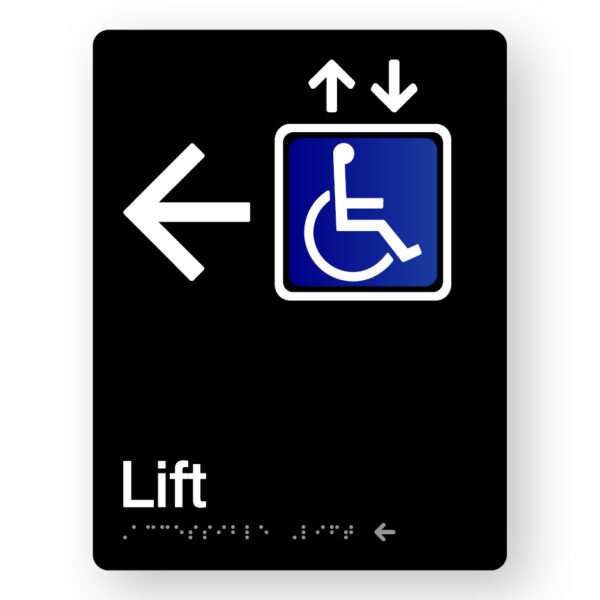 Accessible Lift - Left Arrow (SKU - BFP - ALLA) Black