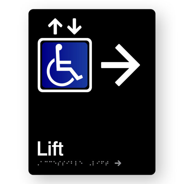 Accessible Lift - Right Arrow (SKU - BFP - ALRA) Black