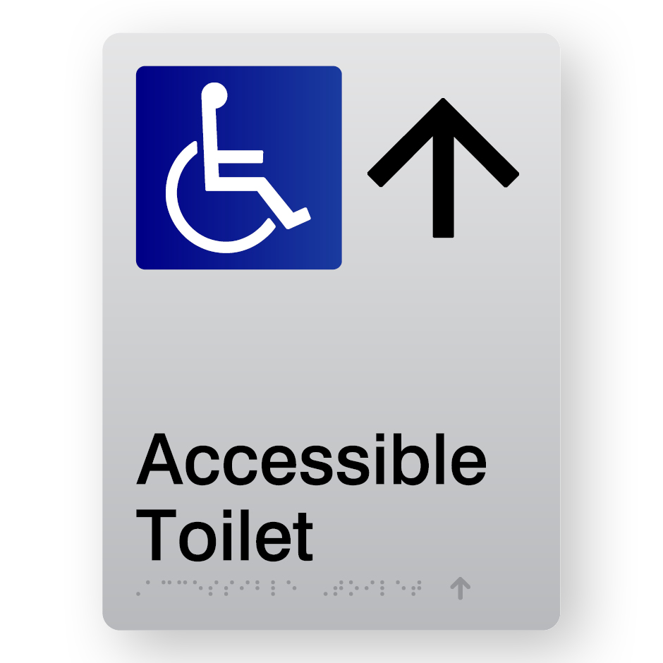 Accessible Toilet – Up Arrow (SKU – BFP – ATUA) Silver