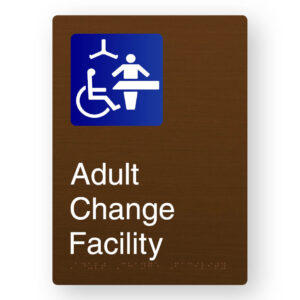 Adult Change Facility Braille Sign in Portrait Bronze Finish