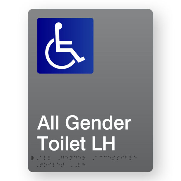 All Gender Accessible Staff Toilet LH (SKU - BFP - AGASTL) Grey