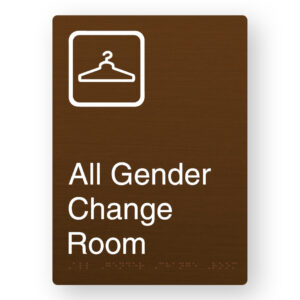 All Gender Change Room Braille Sign in Portrait Bronze Finish