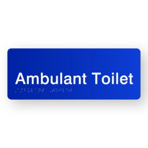 Ambulant Toilet Braille Sign in Blue Acrylic