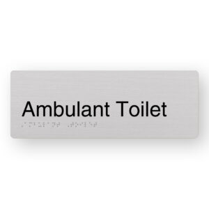 Ambulant Toilet Braille Sign in Anodised Aluminium