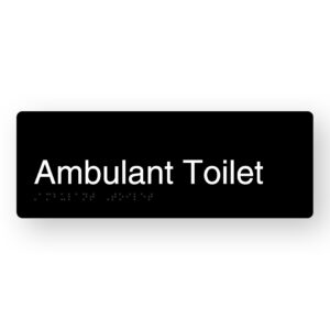 Ambulant Toilet Braille Sign in Black Aluminium
