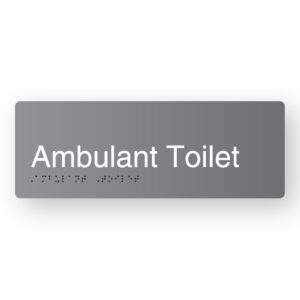 Ambulant Toilet Braille Sign in Grey Aluminium