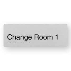 Change Room 1 Braille Sign in Anodised Aluminium