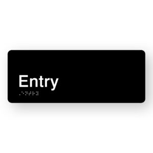 Entry Braille Sign in Black Acrylic