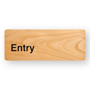 Entry Braille sign in Woodgrain Acrylic - Image 1