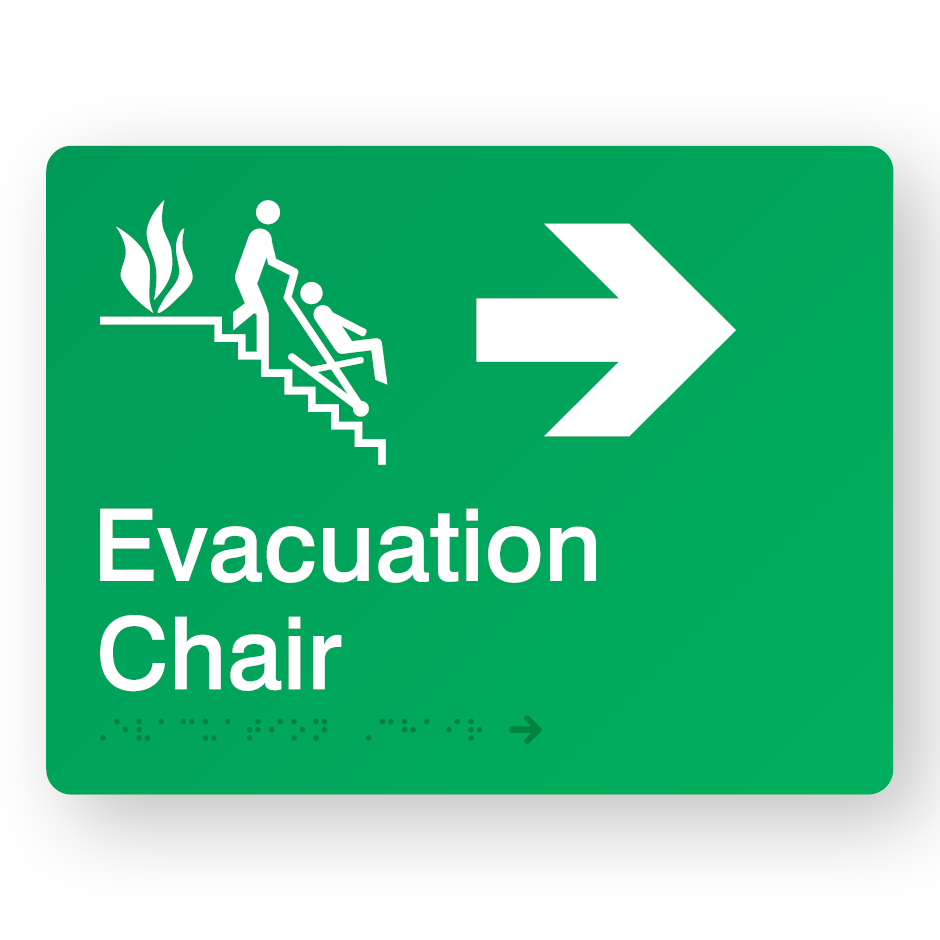 Evacuation Chair – Right Arrow (SKU – ECRA) Green