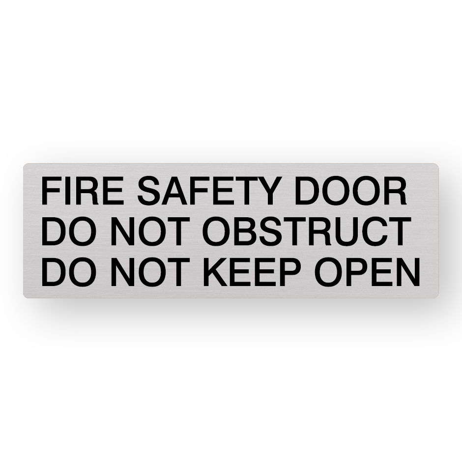 Fire Safety Door Do Not Obstruct Do Not Keep Open – 370×120 – (SKU – FSDDNODNKO) A