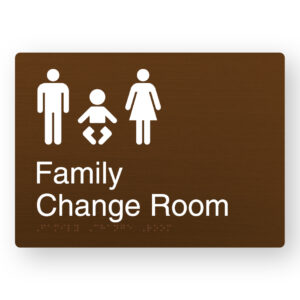 Family Change Room Braille Sign in a Bronze Finish