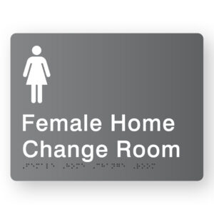 Female Home Change Room Braille Sign in Grey Acrylic - Image 1