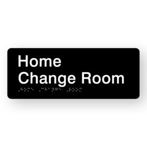 Home Change Room Braille Sign in Black Acrylic - Image 1