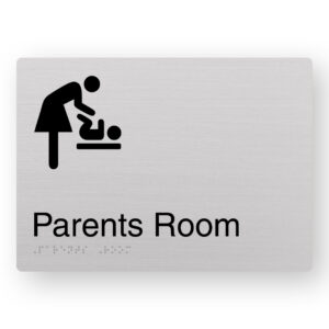 Parents Room Braille Sign in Anodised Aluminium