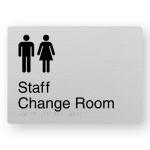 Staff Change Room Braille Sign in Anodised Aluminium - Image 1